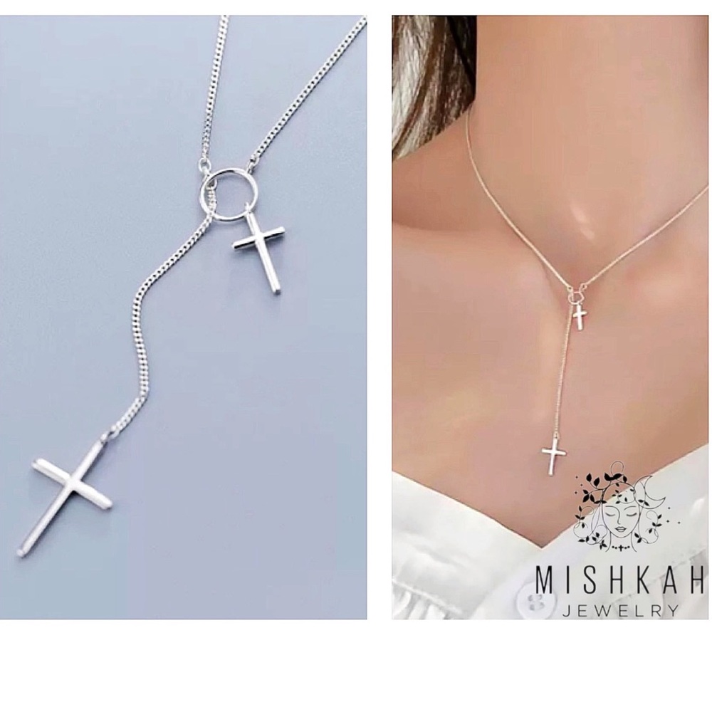 Just In🎉S925 Double Cross Long Chain Necklace
